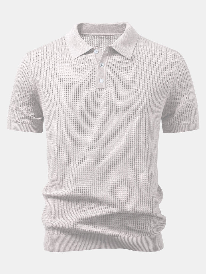 Gestructureerd gehaakt gebreid Polo shirt