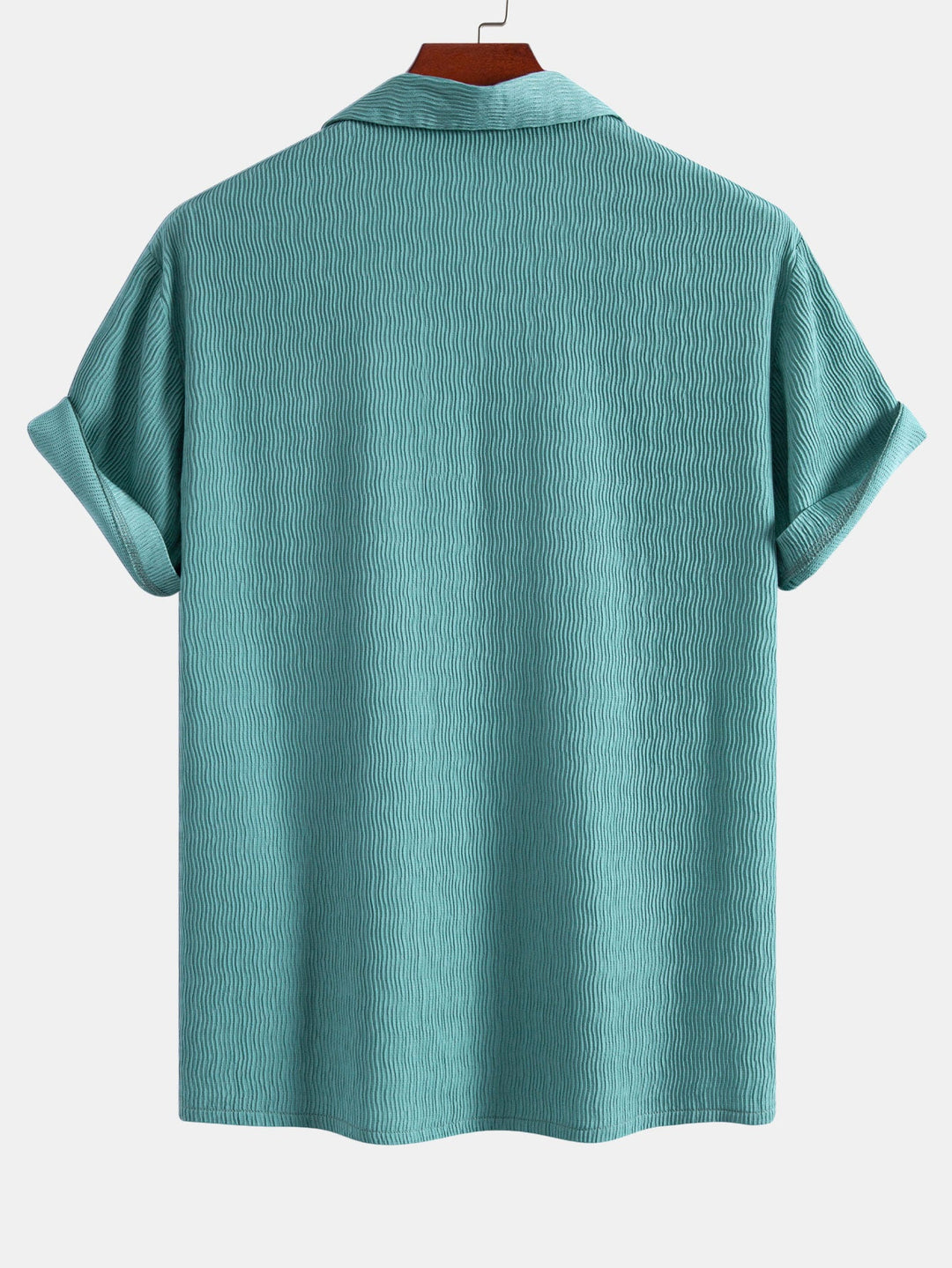 Textured Seersucker Short Sleeve Shirt & Drawstring Shorts Set