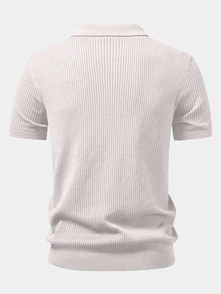 Gestructureerd gehaakt gebreid Polo shirt