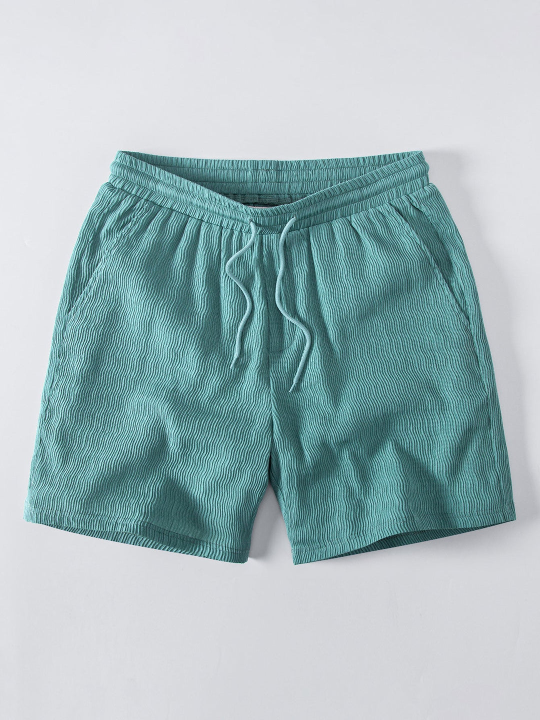 Textured Seersucker Short Sleeve Shirt & Drawstring Shorts Set