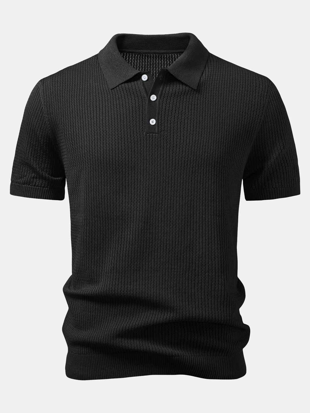 Gestructureerd gehaakt gebreid Polo shirt