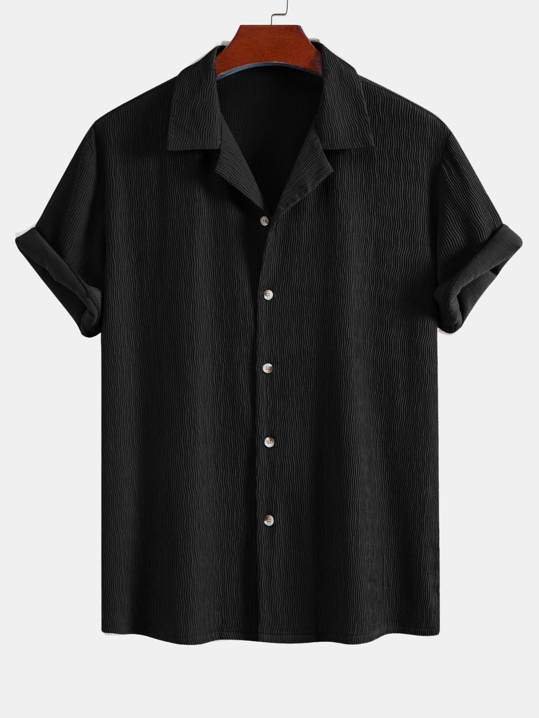Textured Seersucker Short Sleeve Shirt & Drawstring Shorts Set