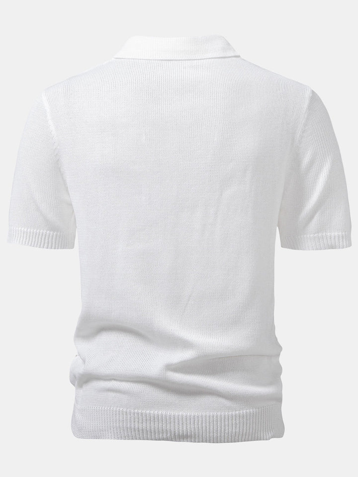Geometrisch gehaakt V-hals Polo shirt