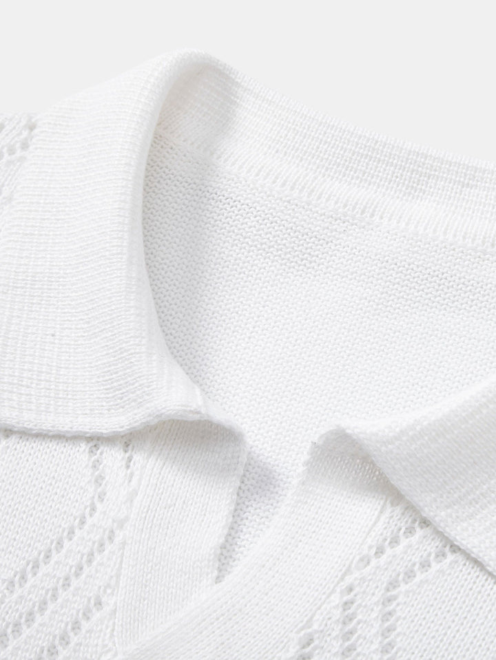 Geometrisch gehaakt V-hals Polo shirt