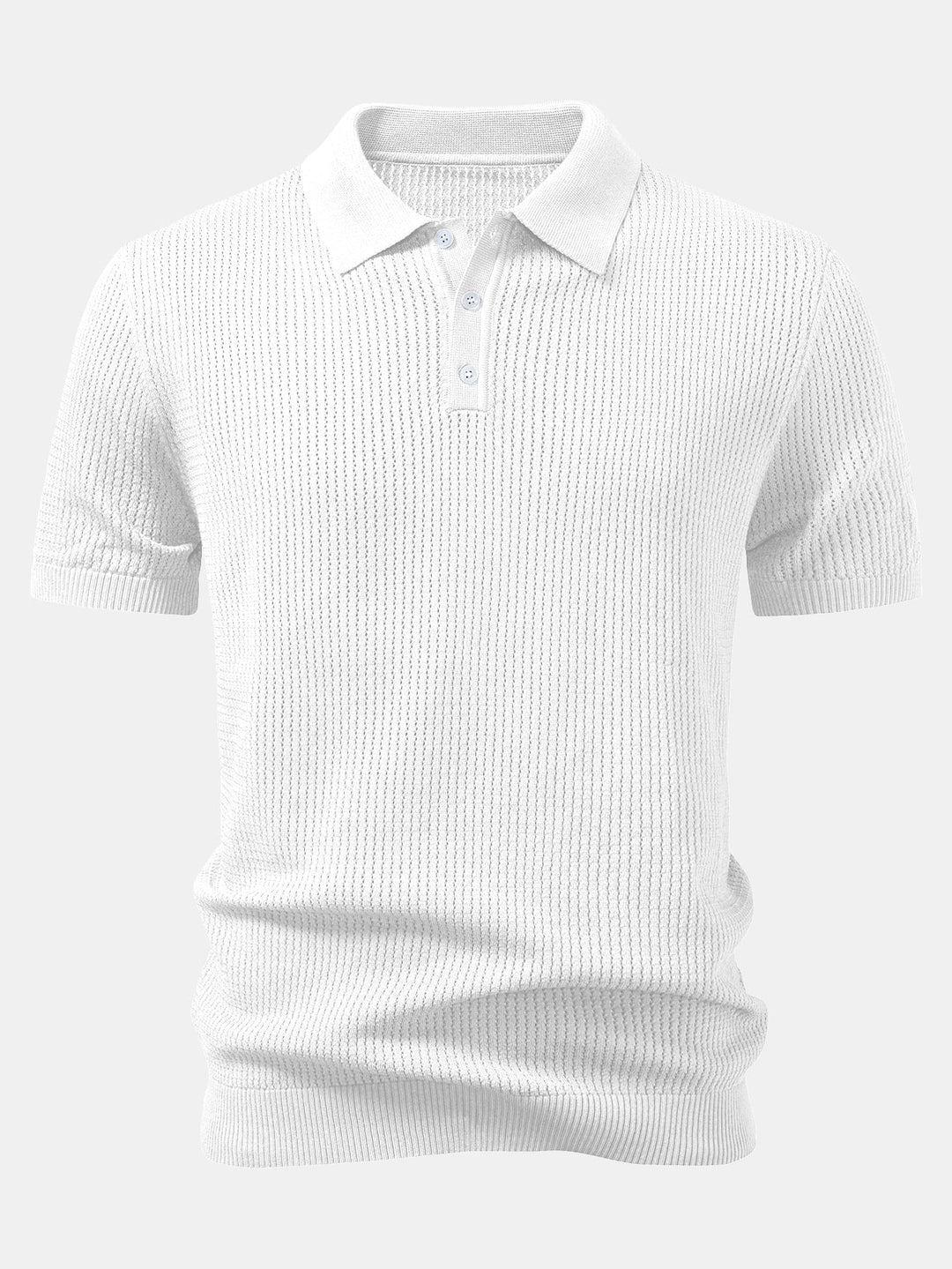 Gestructureerd gehaakt gebreid Polo shirt
