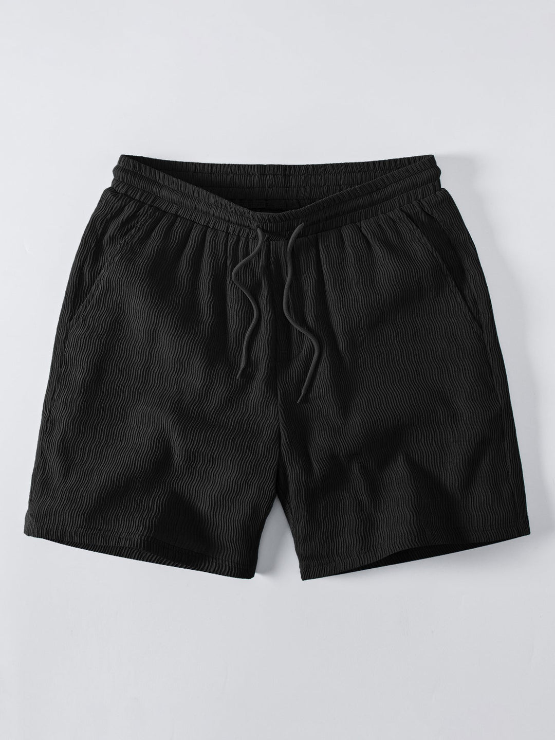 Textured Seersucker Short Sleeve Shirt & Drawstring Shorts Set