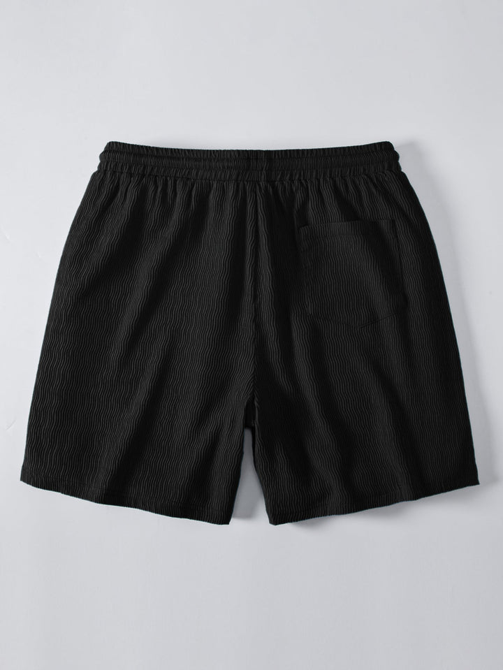 Textured Seersucker Short Sleeve Shirt & Drawstring Shorts Set