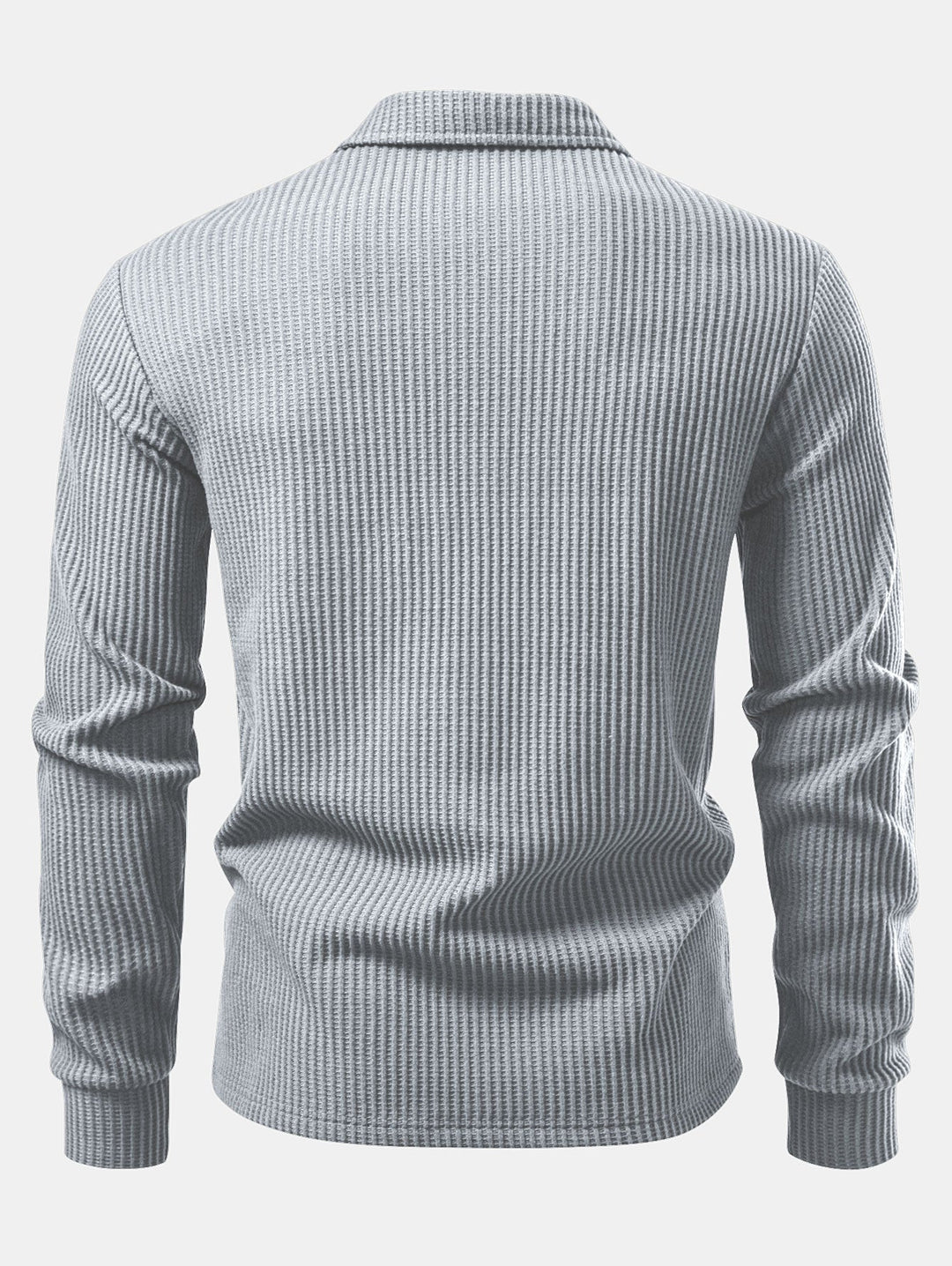 Lange mouwen gebreide wafel Polo shirt