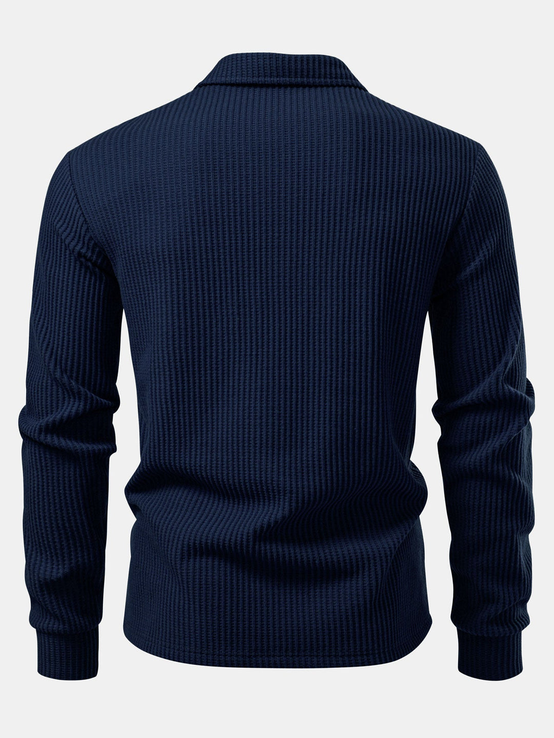 Lange mouwen gebreide wafel Polo shirt