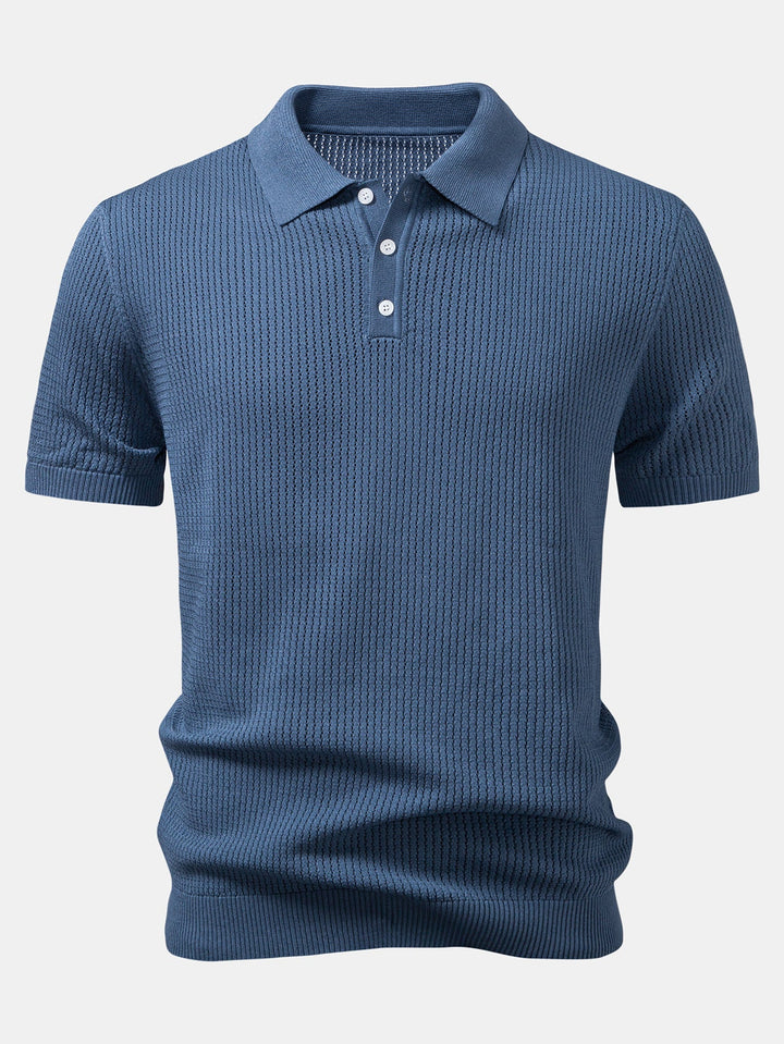 Gestructureerd gehaakt gebreid Polo shirt