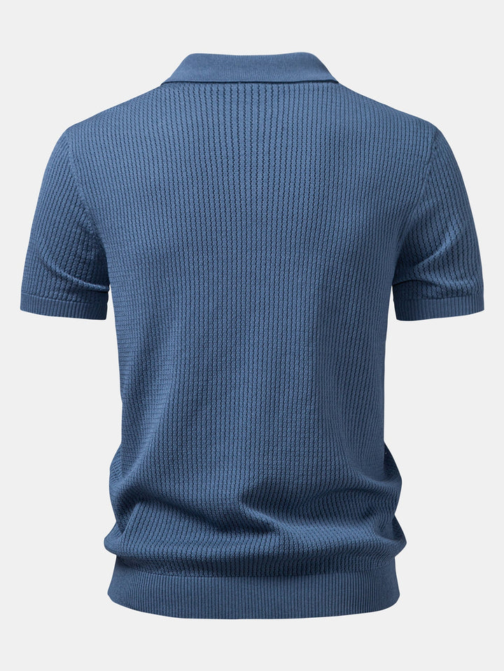 Gestructureerd gehaakt gebreid Polo shirt