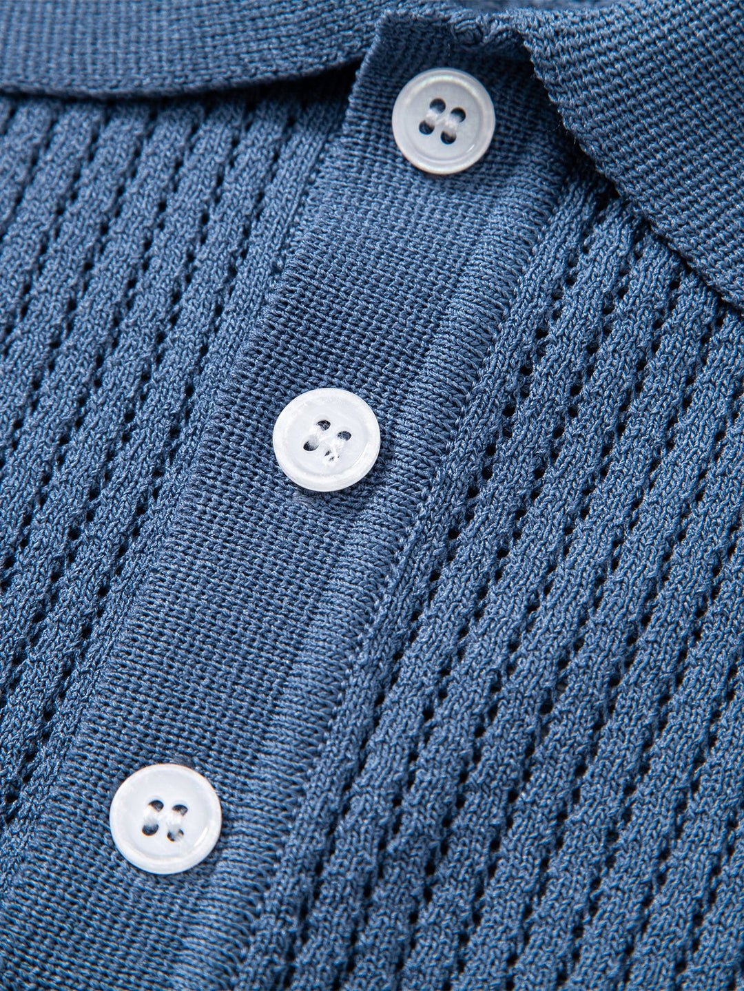 Gestructureerd gehaakt gebreid Polo shirt