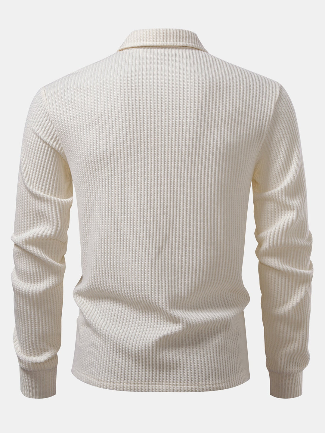 Lange mouwen gebreide wafel Polo shirt
