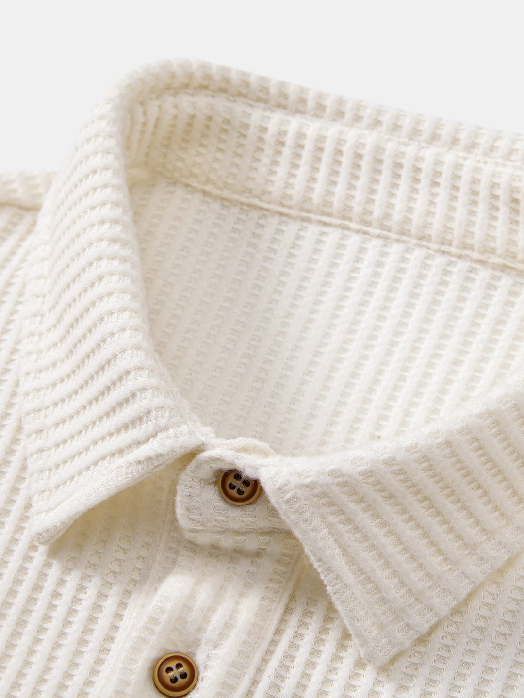 Lange mouwen gebreide wafel Polo shirt