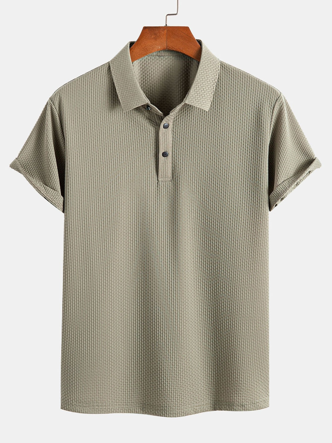 Textured Polo Shirt with Short Sleeves